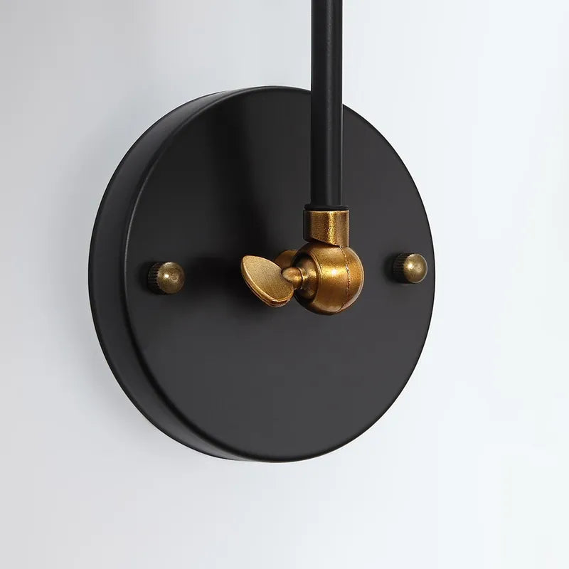 Retro Black Double Swing Arm Metal Bell Wall Lighting - view 6