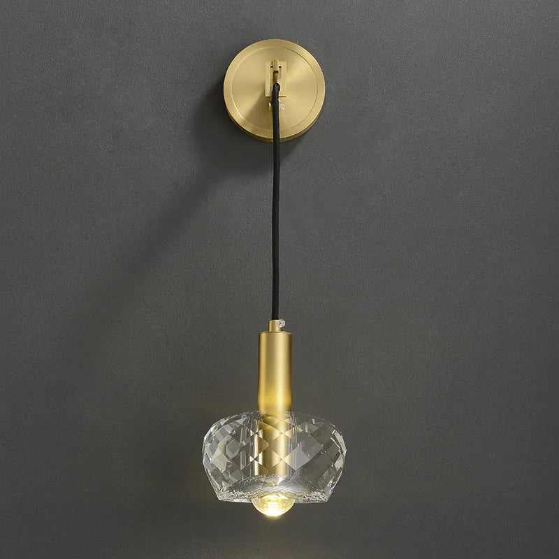 Minimalist Gold And Clear Circle Crystal Room Lighting - view 1