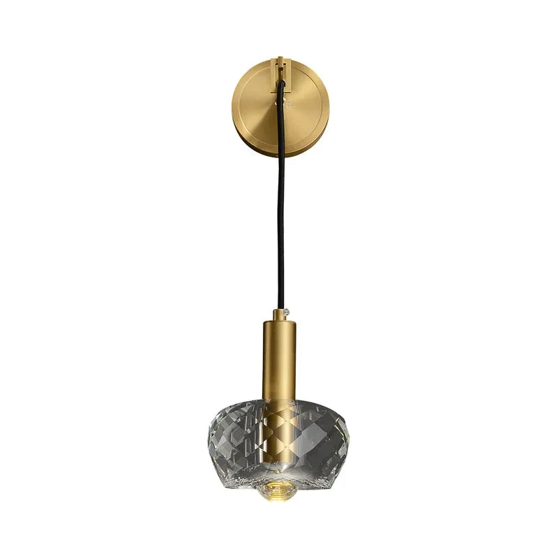 Minimalist Gold And Clear Circle Crystal Room Lighting - view 3