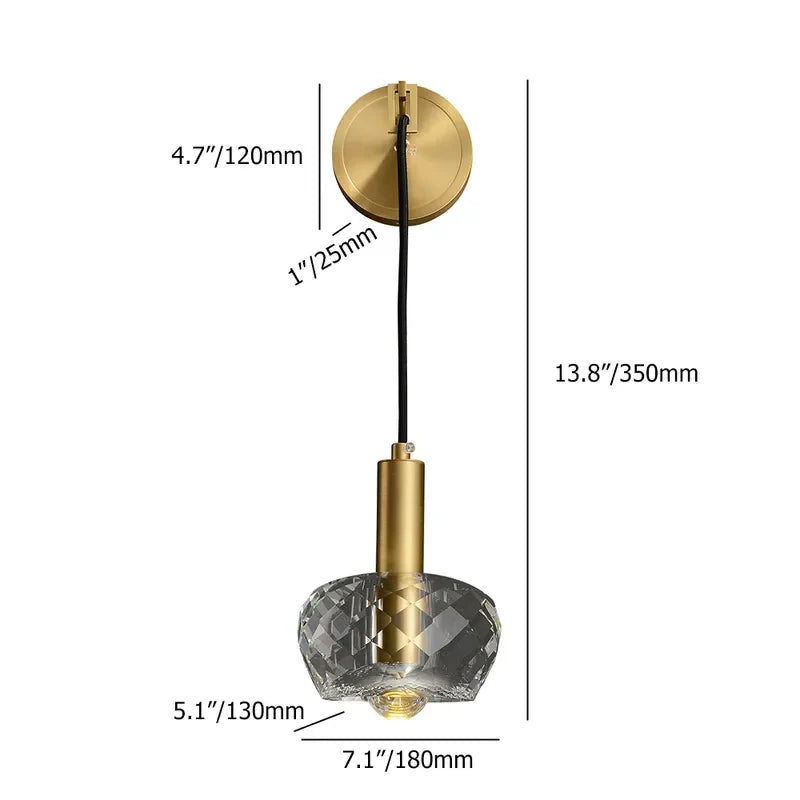 Minimalist Gold And Clear Circle Crystal Room Lighting - view 4