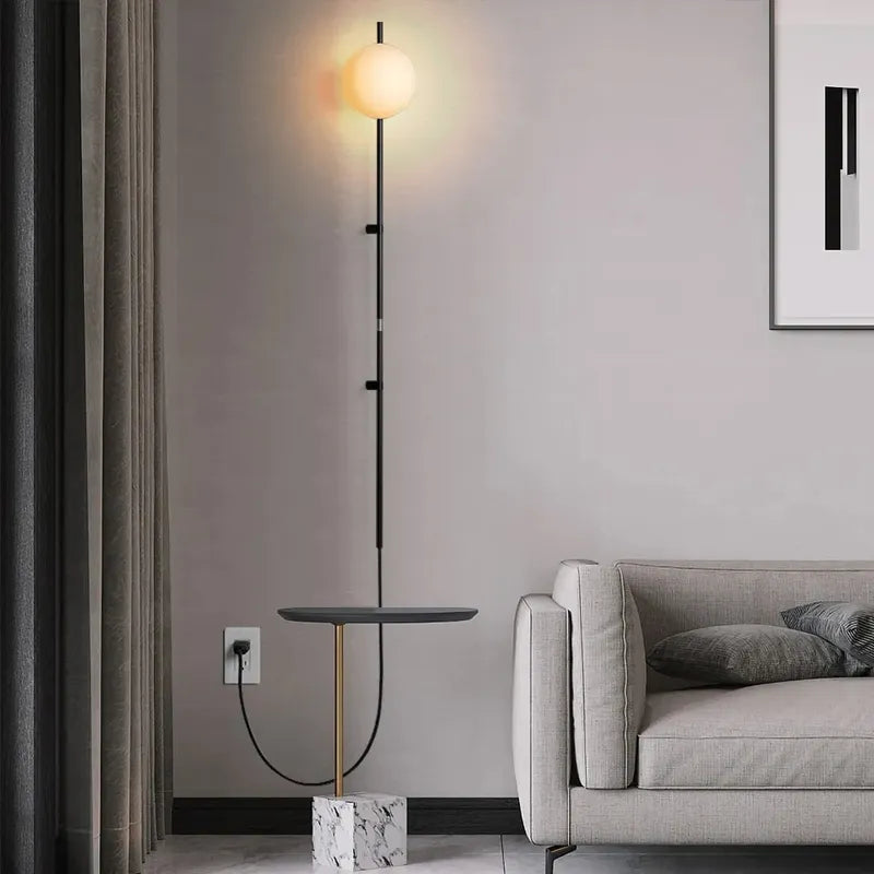 Alba Modern White Globe Glass Shade Wall Sconce Plug in - view 1