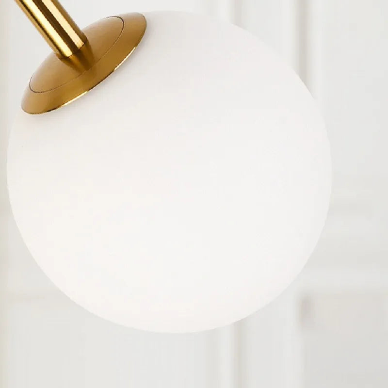 Modern Opal Goble Glass Gold Arc Floor Lamp With Marble Base - view 4