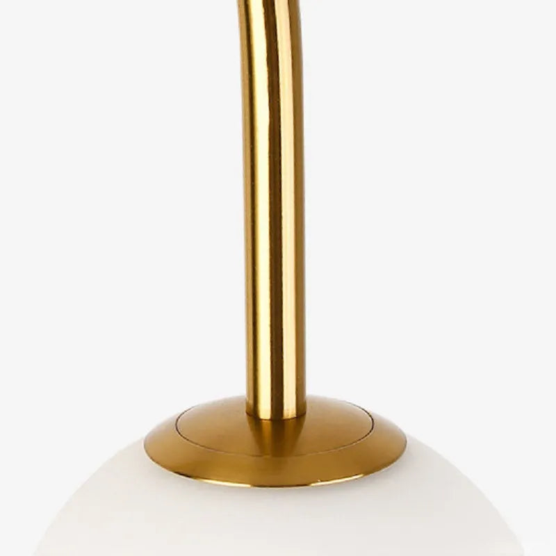 Modern Opal Goble Glass Gold Arc Floor Lamp With Marble Base - view 5