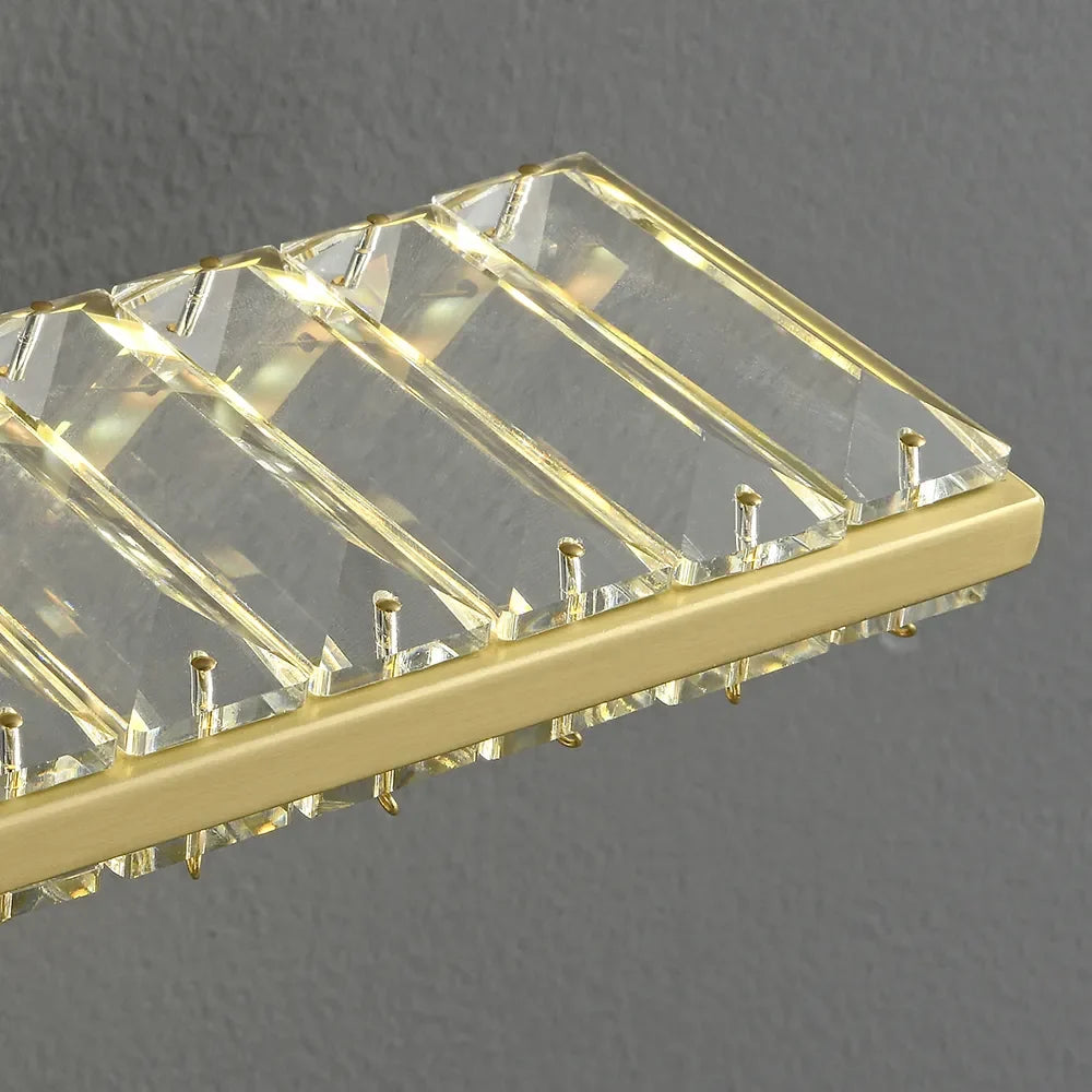 Glam Gold Metal & Crystal LED Bathroom Wall Sconces - view 5