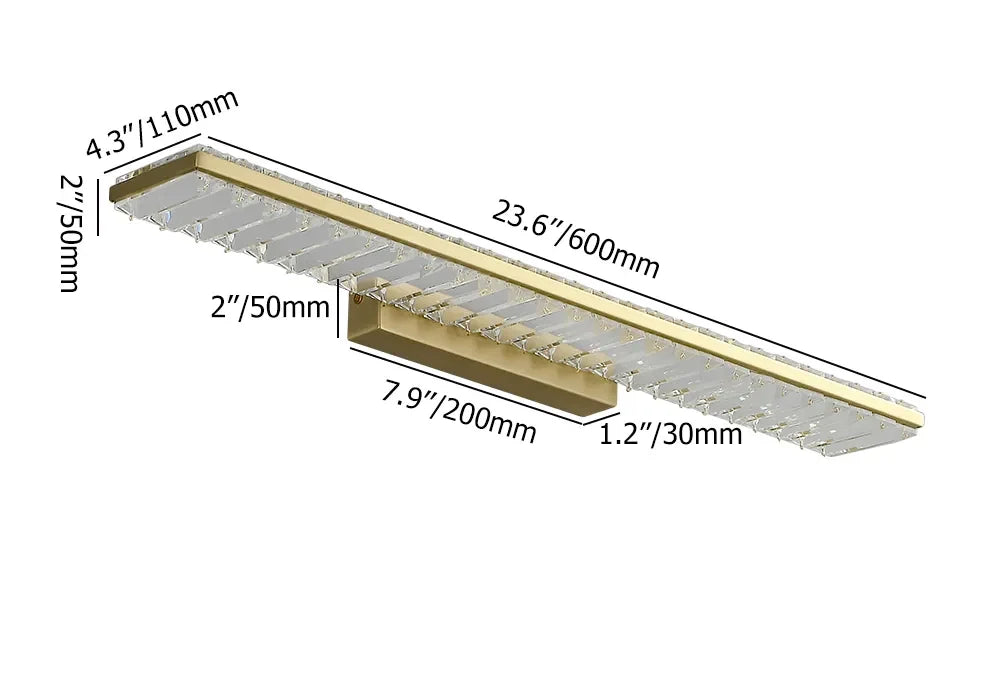 Glam Gold Metal & Crystal LED Bathroom Wall Sconces - view 7