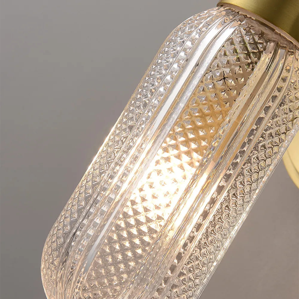 Gold 2-Light Clear Glass Lampshade Modern Gold Wall Sconces - view 5