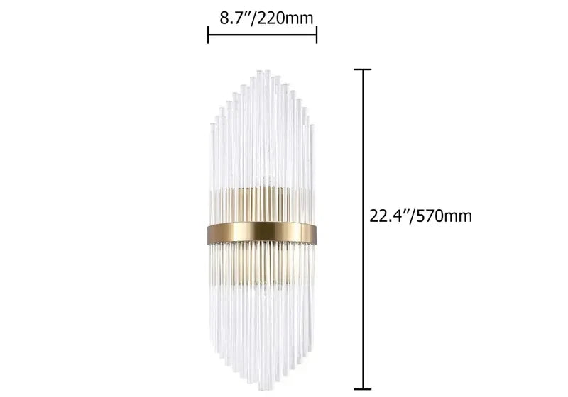 Striated Luxury Gold Clear Glass Shade LED Wall Lighting - view 11