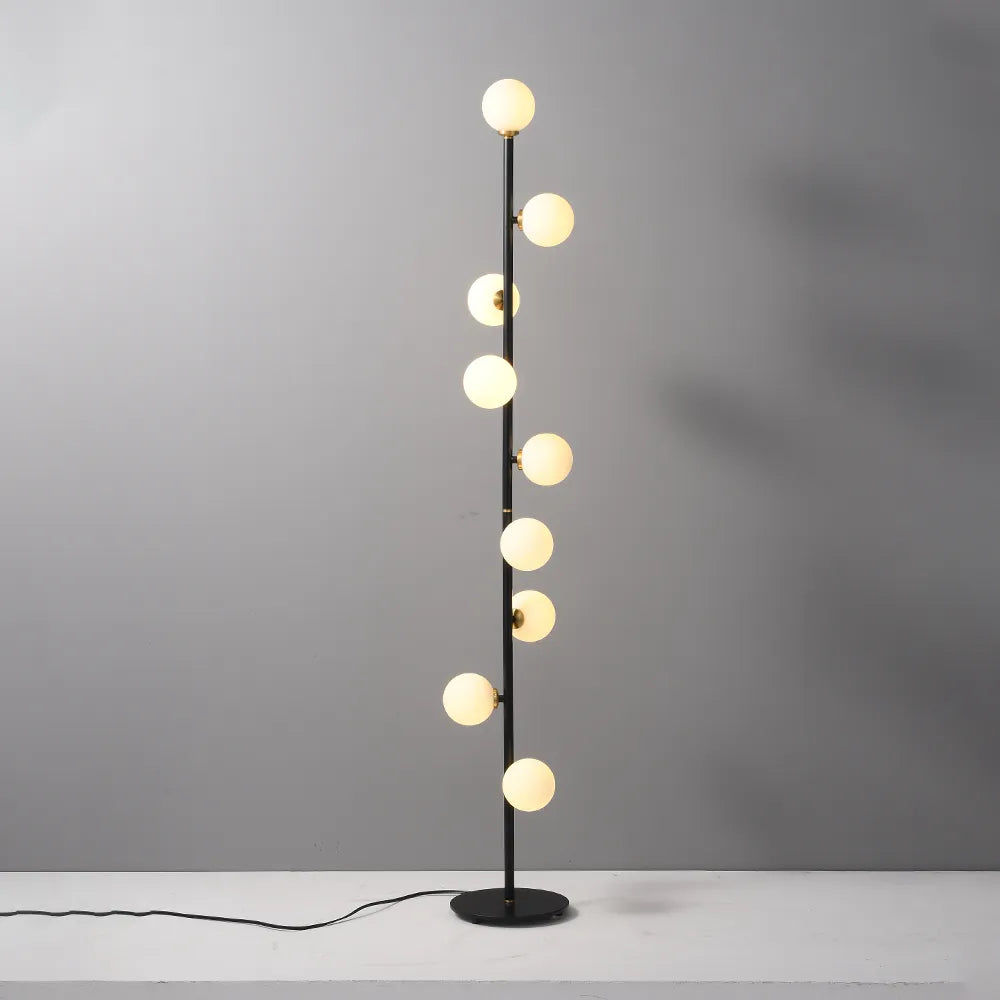 Willow Modern Black And Opal Glass 9-Light Floor Lamp With Led Lights - view 1