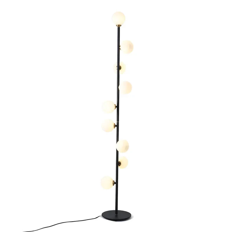 Willow Modern Black And Opal Glass 9-Light Floor Lamp With Led Lights - view 10