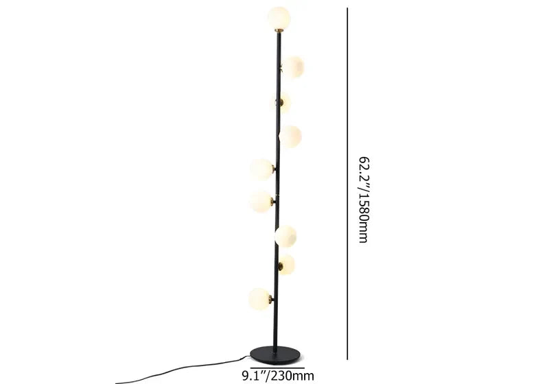 Willow Modern Black And Opal Glass 9-Light Floor Lamp With Led Lights - view 11