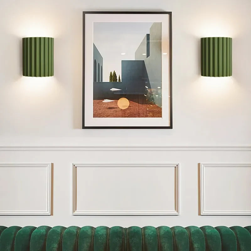 Green Half-Circle Resin 2-Light Modern Wall Sconces - view 3