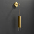 Armed Brass Cylinder Clear Shade Modern LED Wall Sconces - view 1