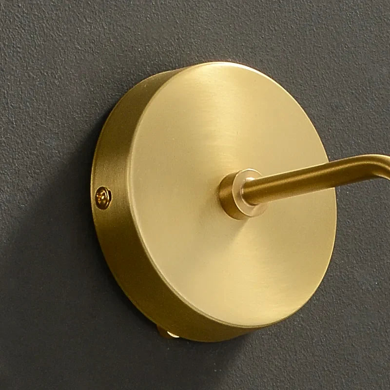 Armed Brass Cylinder Clear Shade Modern LED Wall Sconces - view 4