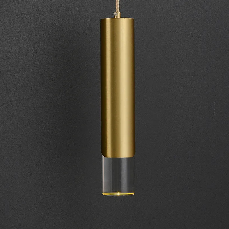 Armed Brass Cylinder Clear Shade Modern LED Wall Sconces - view 5