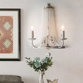 Crylite Rustic Crystal Beaded 2-Light Candle Sconces Wall - view 1