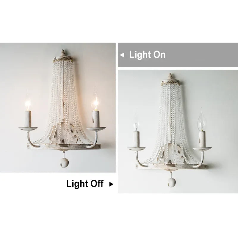 Crylite Rustic Crystal Beaded 2-Light Candle Sconces Wall - view 3