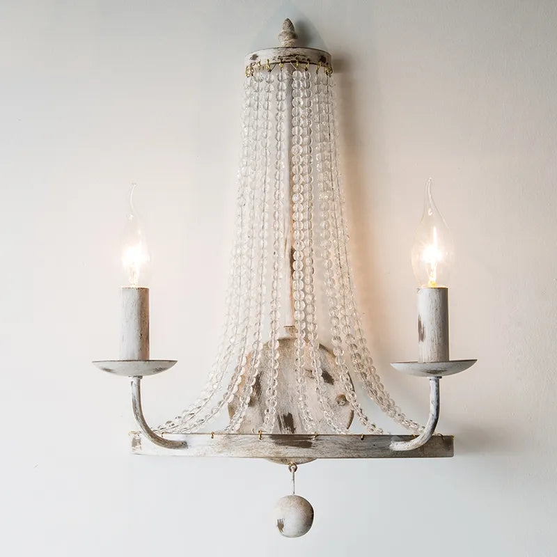 Crylite Rustic Crystal Beaded 2-Light Candle Sconces Wall - view 7