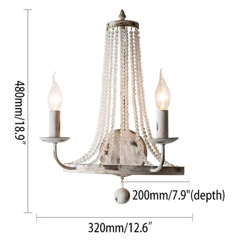 Crylite Rustic Crystal Beaded 2-Light Candle Sconces Wall - view 8