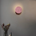 Pink Modern Metal Back Plate Terrazzo Round Wall Sconces - view 1