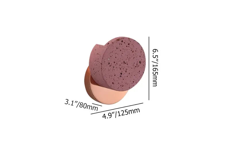 Pink Modern Metal Back Plate Terrazzo Round Wall Sconces - view 6