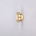 Modern Brass 2-Light Clear Glass Bedroom Wall Sconce Lighting - view 1