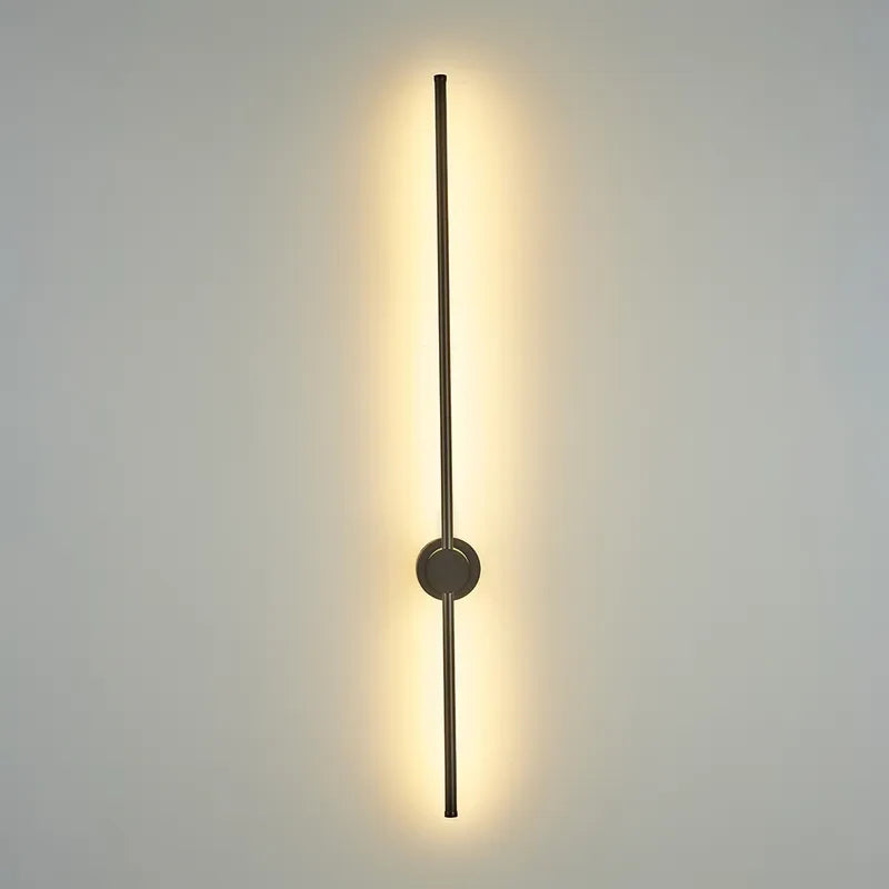 Black Minimalist Long Strip Linear LED Wall Lighting - view 1