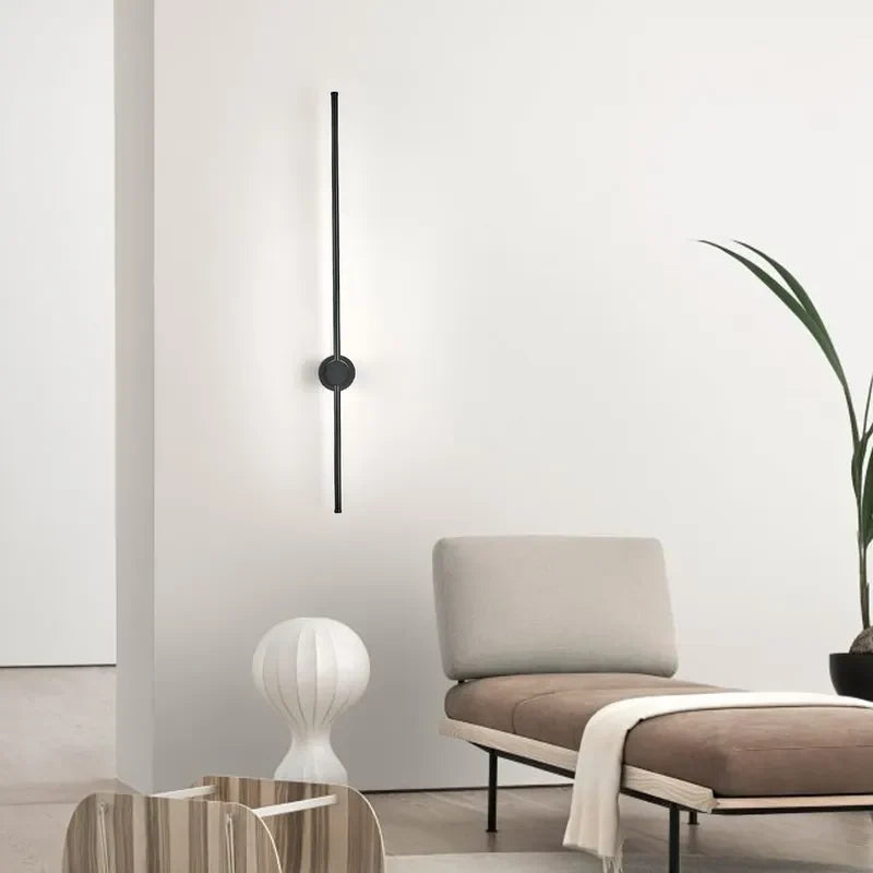 Black Minimalist Long Strip Linear LED Wall Lighting - view 3