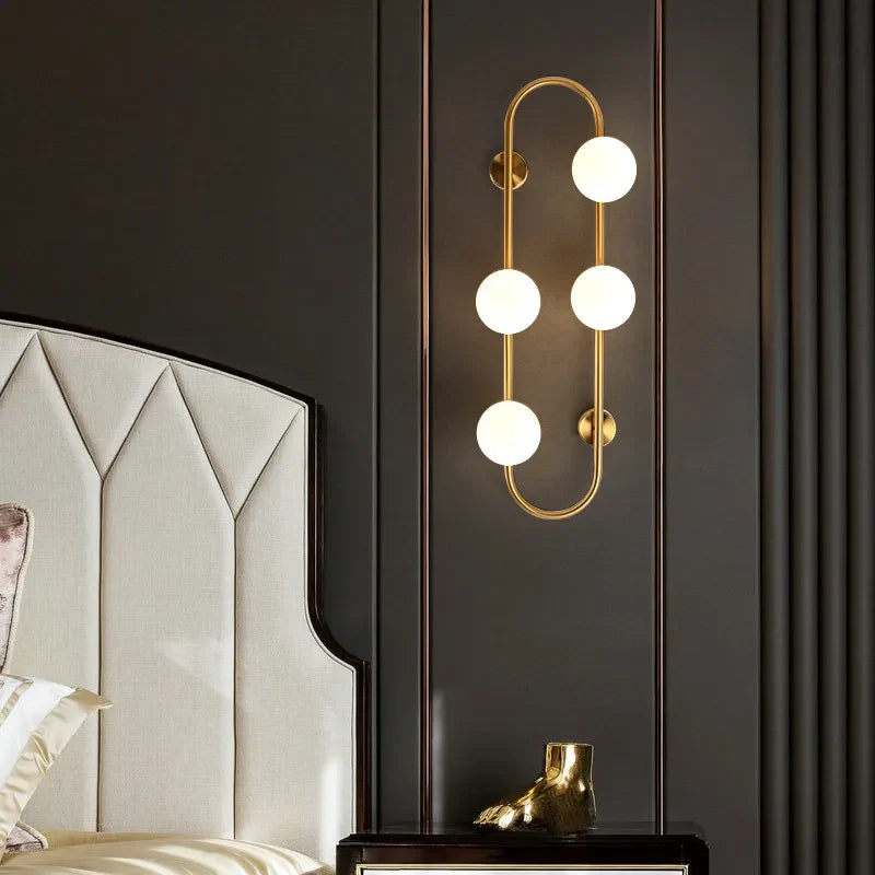 Oblong Hanging Rod Glass Globe Modern Indoor Wall Sconces - view 2