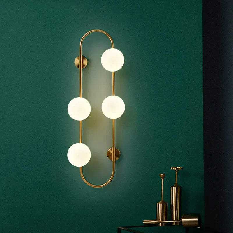 Oblong Hanging Rod Glass Globe Modern Indoor Wall Sconces - view 3