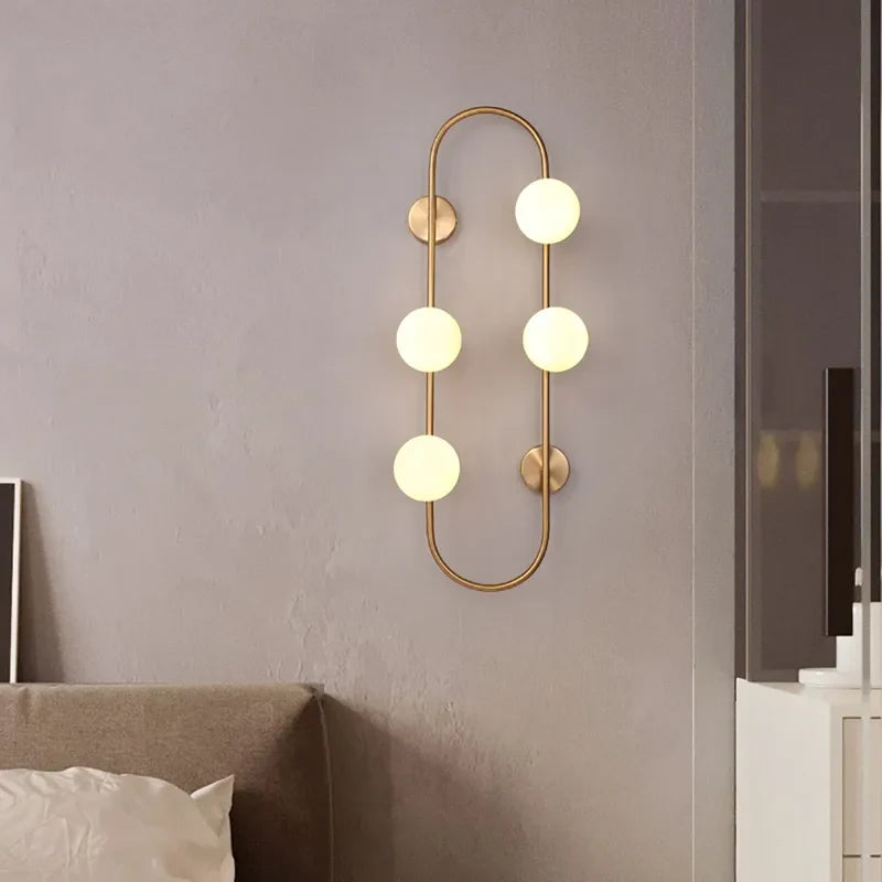 Oblong Hanging Rod Glass Globe Modern Indoor Wall Sconces - view 4