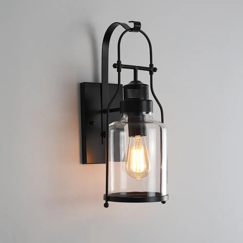Industrial Loft Rust Metal Modern Lantern Wall Sconces - view 1