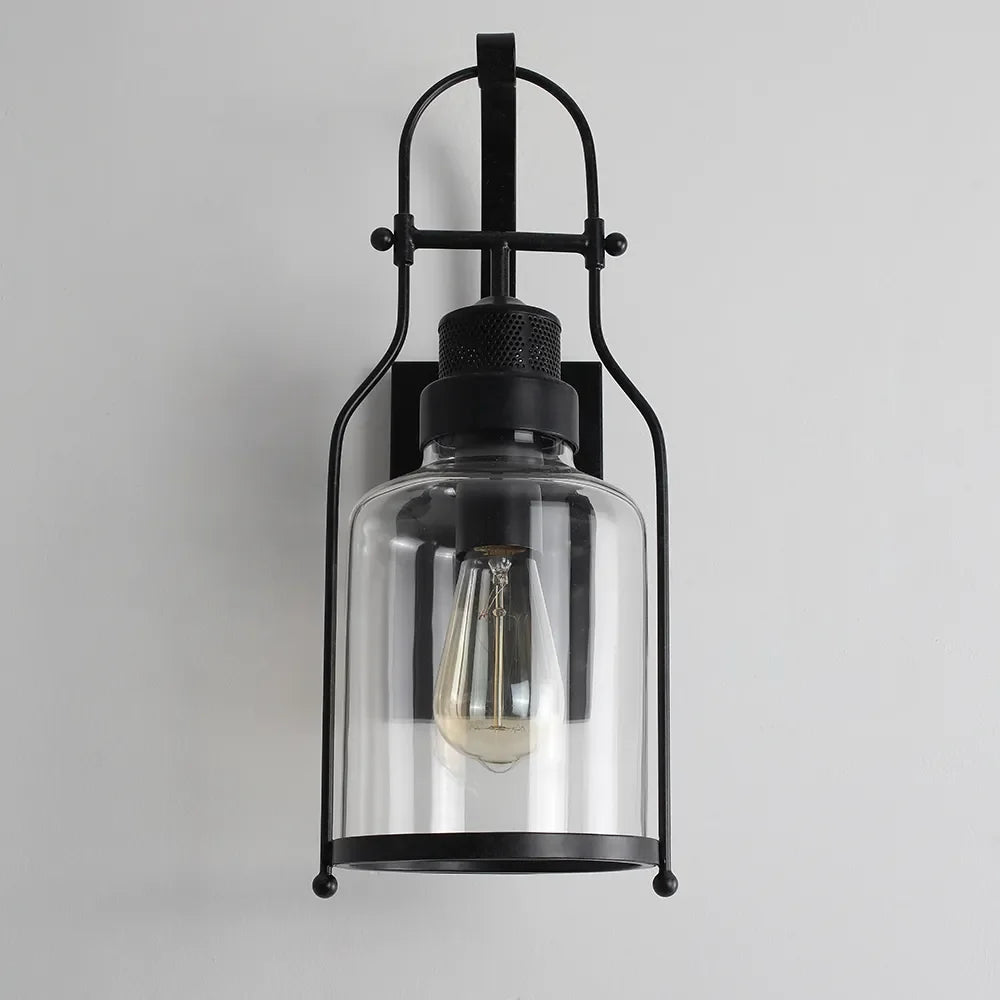 Industrial Loft Rust Metal Modern Lantern Wall Sconces - view 4