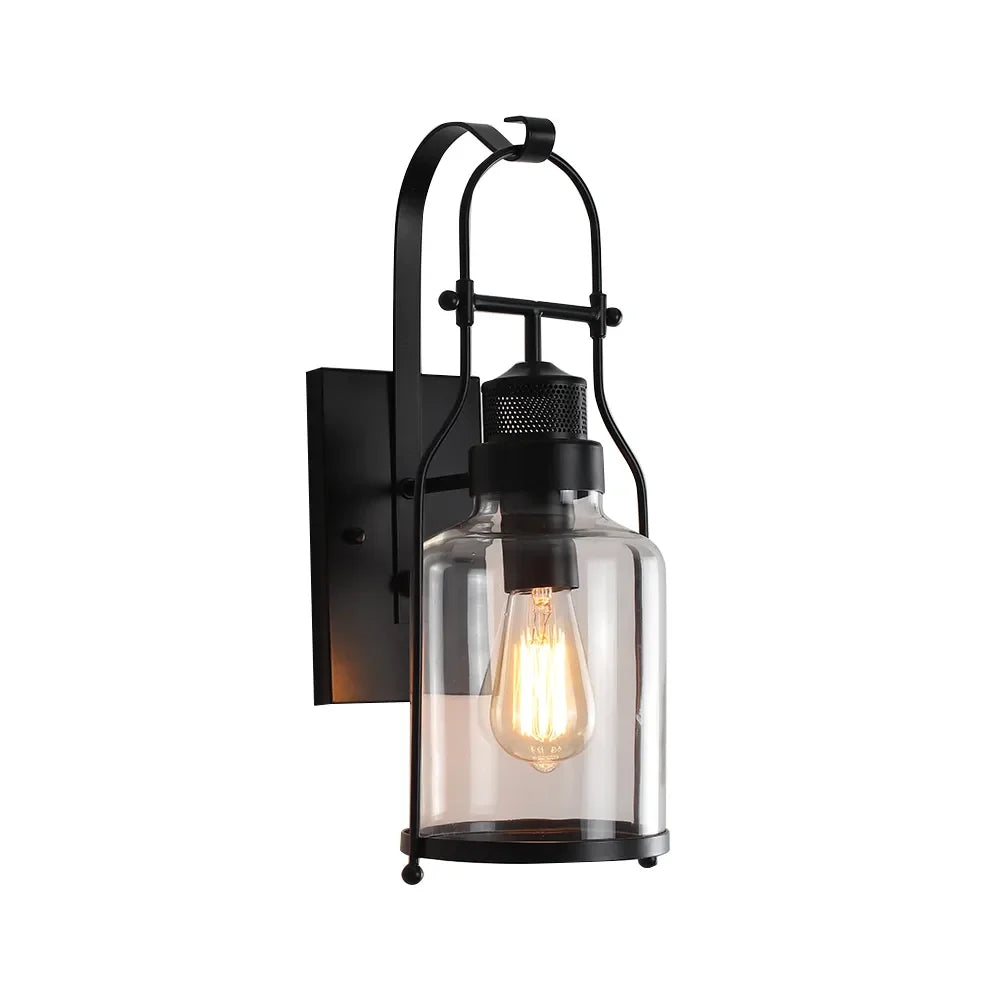 Industrial Loft Rust Metal Modern Lantern Wall Sconces - view 7