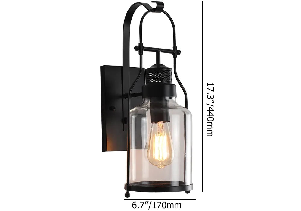 Industrial Loft Rust Metal Modern Lantern Wall Sconces - view 8