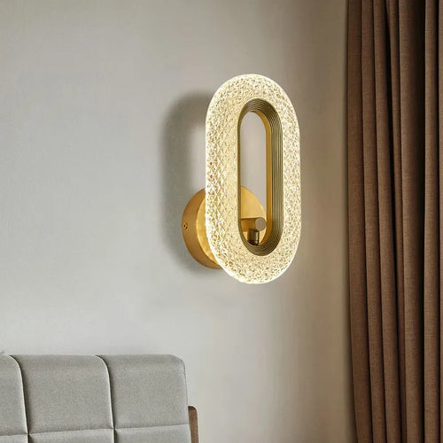 Art Deco Gold Wall Sconce And Clear Shade LED Modern Ring - view 1