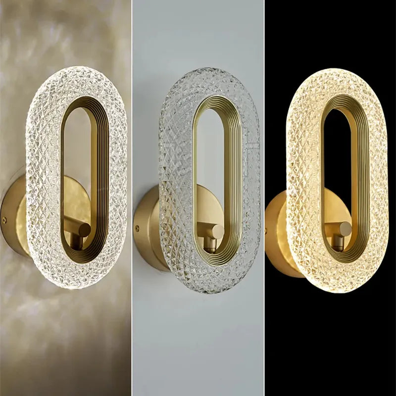 Art Deco Gold Wall Sconce And Clear Shade LED Modern Ring - view 3