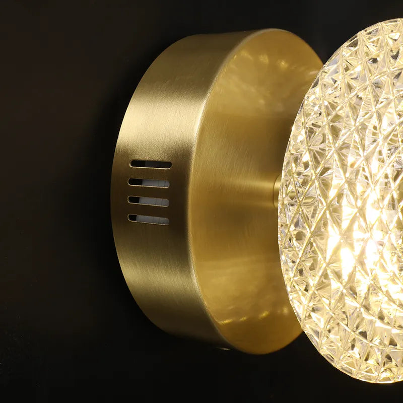 Art Deco Gold Wall Sconce And Clear Shade LED Modern Ring - view 5