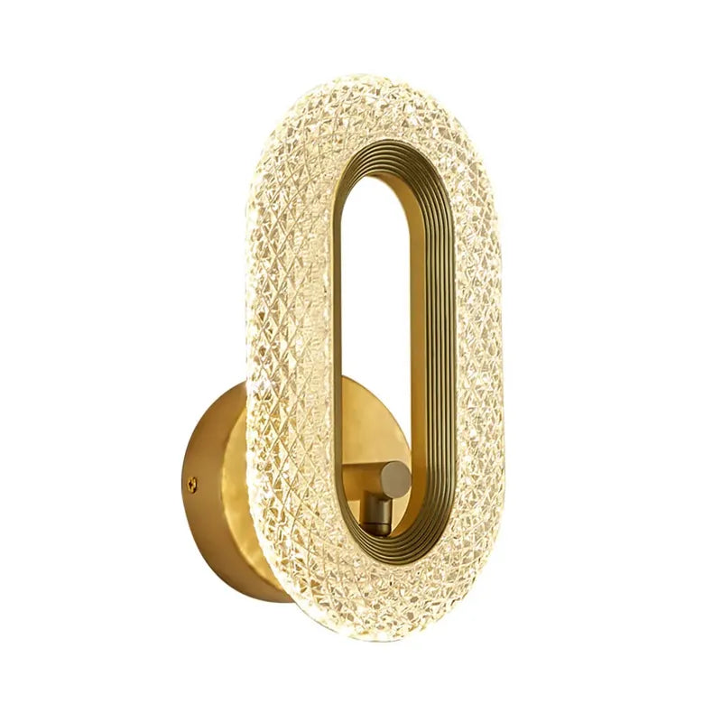Art Deco Gold Wall Sconce And Clear Shade LED Modern Ring - view 7