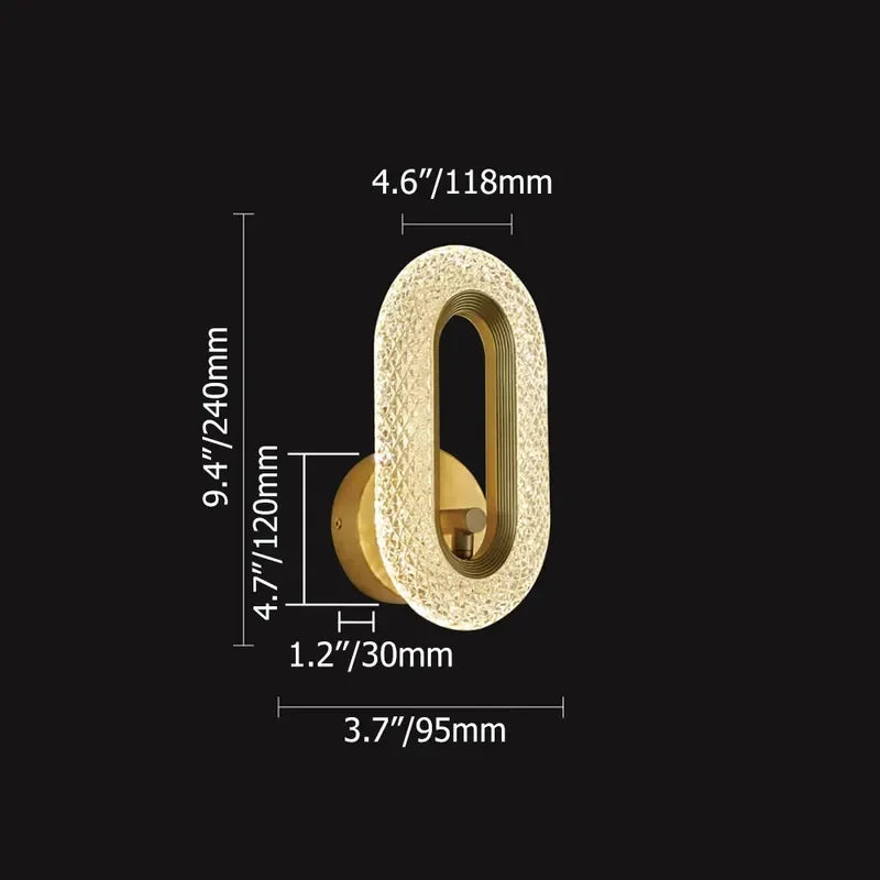 Art Deco Gold Wall Sconce And Clear Shade LED Modern Ring - view 8