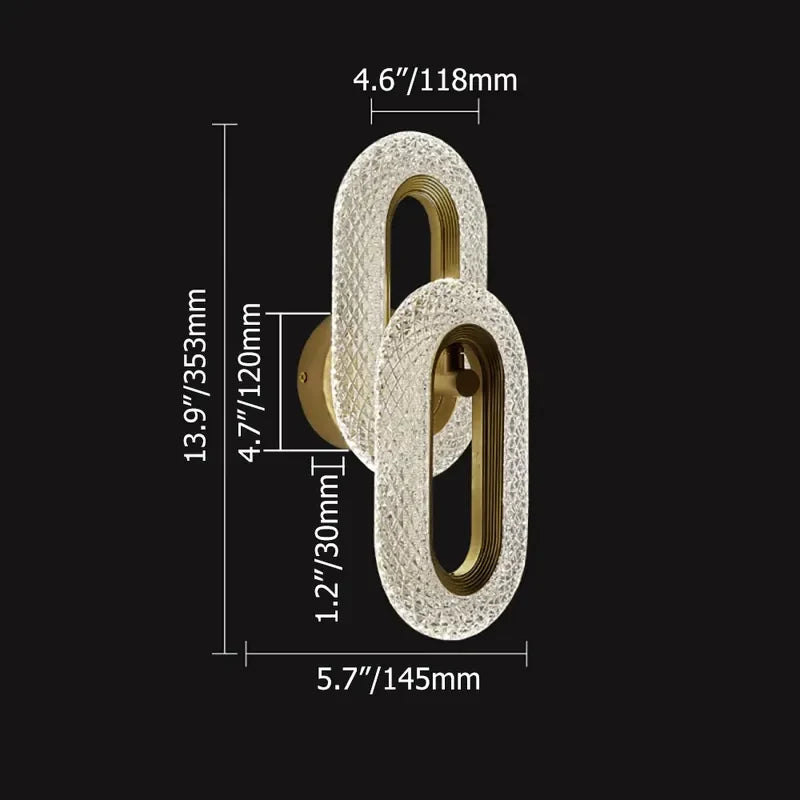 Art Deco Gold Wall Sconce And Clear Shade LED Modern Ring - view 9