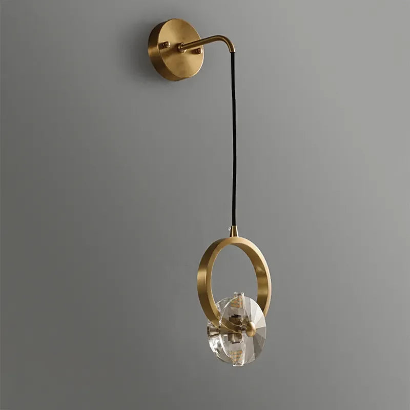 Gold and Crystal Wall Sconces LED Adjustable Cable and Modern Design - view 1