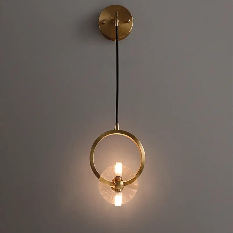 Gold and Crystal Wall Sconces LED Adjustable Cable and Modern Design - view 3