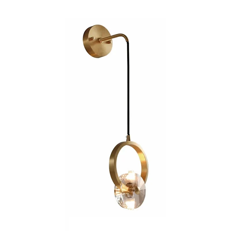 Gold and Crystal Wall Sconces LED Adjustable Cable and Modern Design - view 5