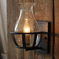 Black Bracket Clear Glass Single Candelabra Rustic Wall Sconces - view 1