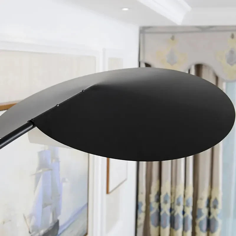 Point Minimalist Floor Lamp Arc Black Opal Lampshade For Bedroom - view 4