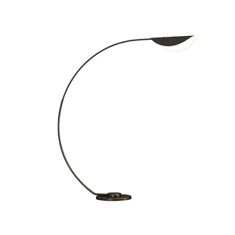 Point Minimalist Floor Lamp Arc Black Opal Lampshade For Bedroom - view 5