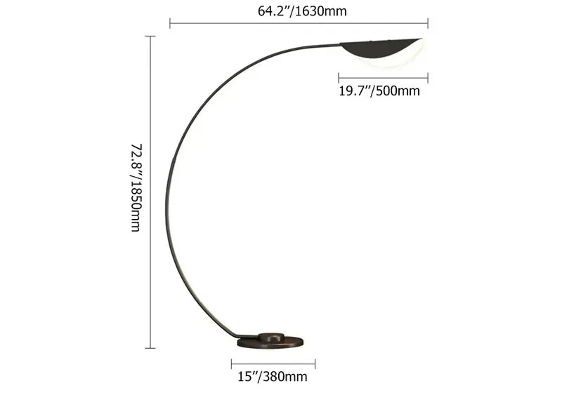 Point Minimalist Floor Lamp Arc Black Opal Lampshade For Bedroom - view 6