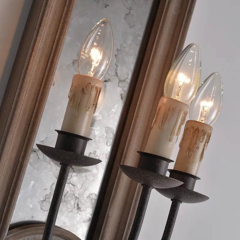 French Candle 3-Light Mirrored Candle Wall Sconces - view 4