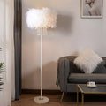 Art Deco Feather Shade Plug In Light Fixture Floor Lamps For Bedroom - view 1
