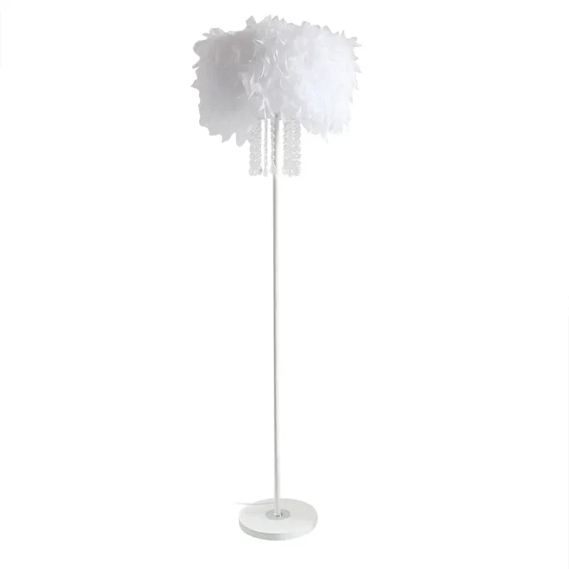 Art Deco Feather Shade Plug In Light Fixture Floor Lamps For Bedroom - view 6